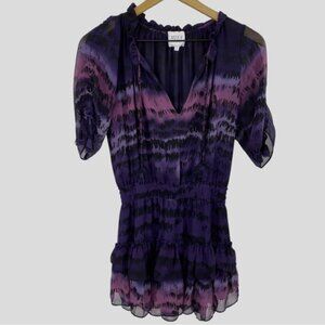 Misa Los Angeles Purple Ombre Tie Dye Mini Dress Small
